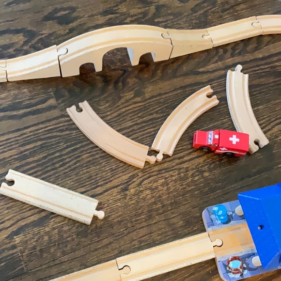 Wooden train tracks at was car wash, and ambulance - Picture 4 of 7